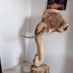 elephant, head, wooden, sculpture, mauritius, handmade, bleck, lindor, art