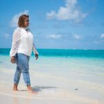 Christelle Thomas, Walking on the beach, Mauritius Island, Artist, Singer , Composer