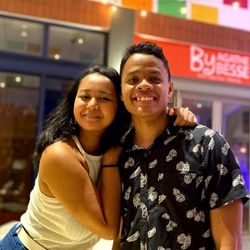 Mino & Tamby from madagascar, artistic portfolio profile picture, winner of 2nd price of cascavelle unplugged, smiling faces, happy people, girl and boy friends,one year membership artist portfolio on meraki art tribe by cascavelle shopping mall
